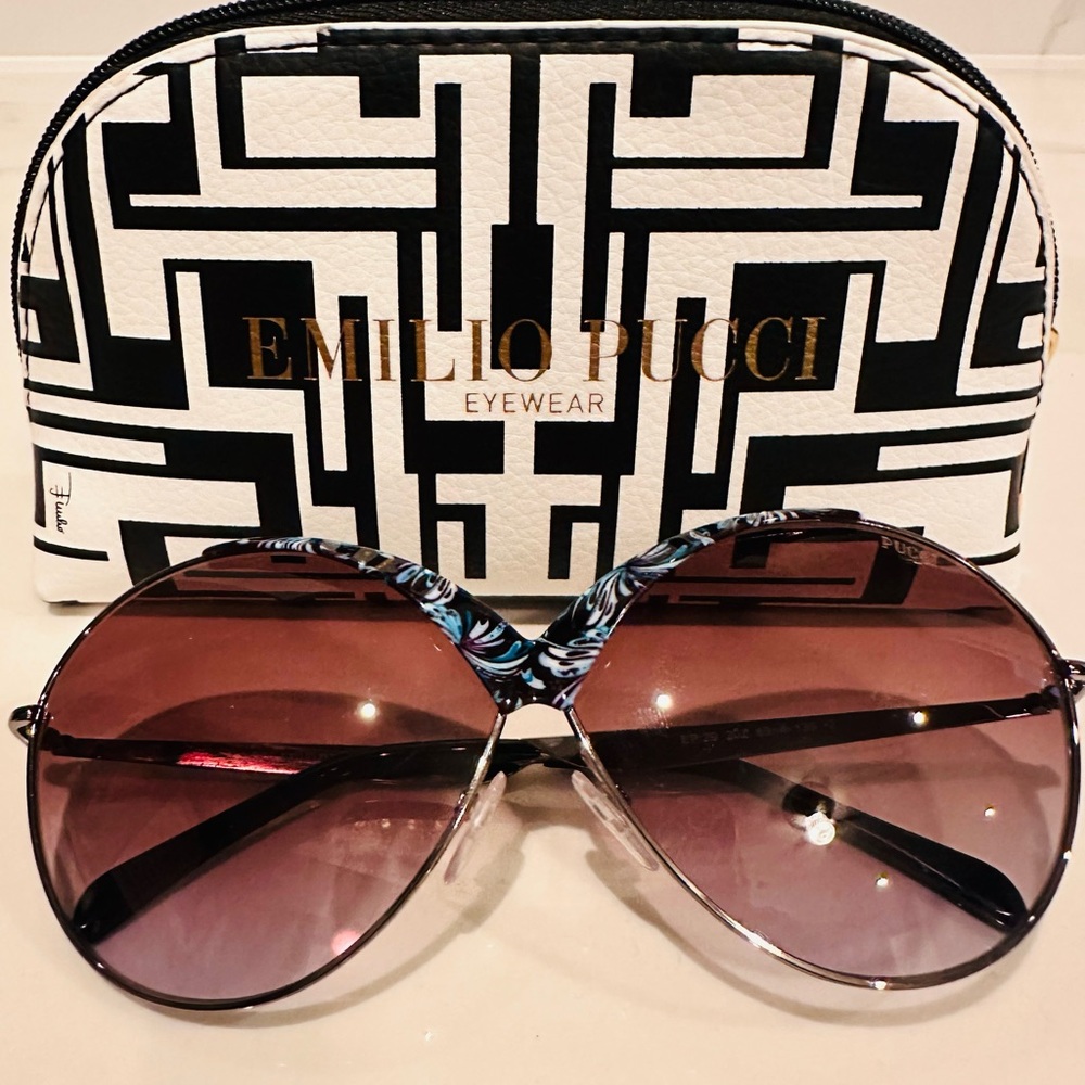 Emilio Pucci Sunglasses with Black and White Case